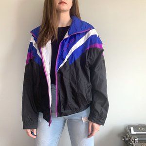 Reebok vintage y2k black nylon windbreaker jacket size large